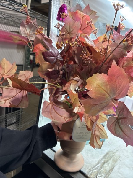 Condition photo showing New/Like New for 22" Mixed Fall Artificial Leaf Arrangement Red - Threshold™ designed with Studio McGee