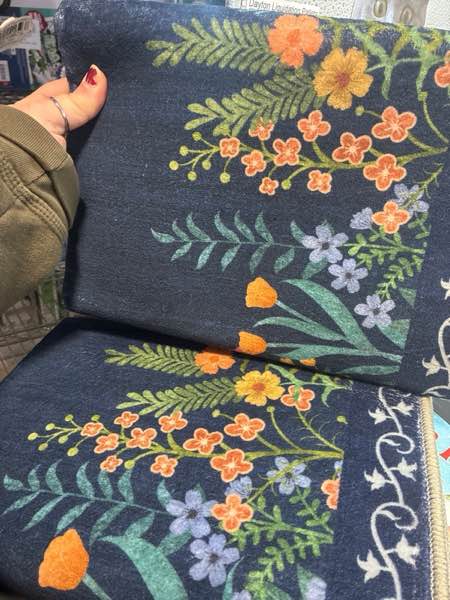 Condition photo showing New/Like New for Washable Rugs, Living Room Rug, Non-Slip Soft Floral Rugs for Bedroom, Botanical Area Rug Carpet for Dining Room Guest Room