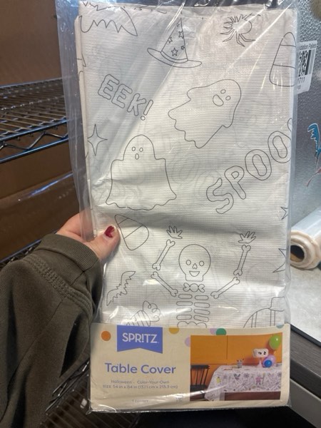 Condition photo showing New/Like New for Halloween Color Your Own Table Cover - Spritz™