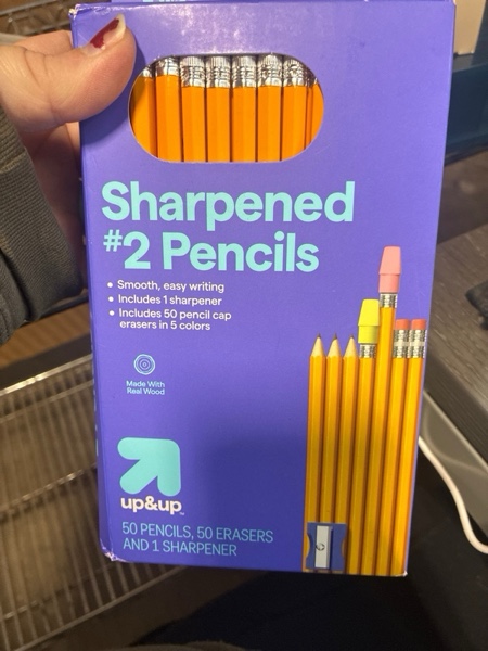 Condition photo showing New/Like New for 50ct Wood Pencil Eraser and Sharpener Kit Bulk - up&up™