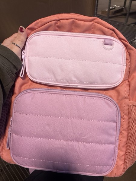 Condition photo showing New/Like New for Girls' 16" Two Pocket Colorblock Backpack - Cat & Jack™ Pink