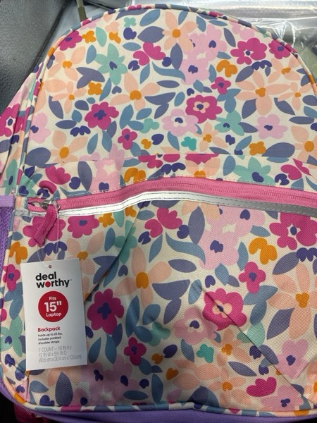 Condition photo showing New/Like New for 23L Backpack - Dealworthy™ Floral: Botanical Woven Bookbag