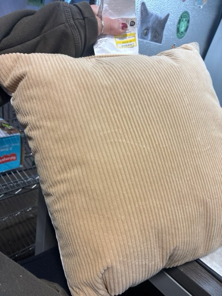Condition photo showing New/Like New for 16" x 16" The Corduroy Collection Square Throw Pillow Cream - Room Essentials™