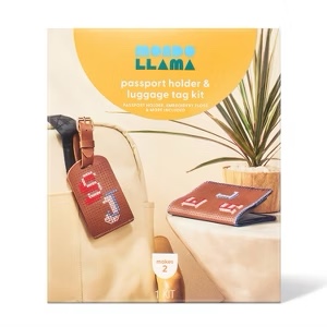 Mondo Llama Custom Cross Stitch Passport Holder & Luggage Tag Craft Kit