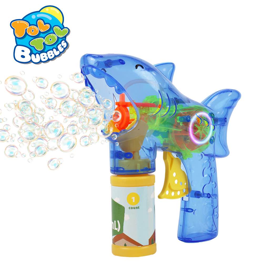 Automatic Cartoon LED Bubble Gun for Kid's Toys Manual Light-up Unisex Gun Blowing Bubbles Soap Water Summer Outdoor Bubble Toys