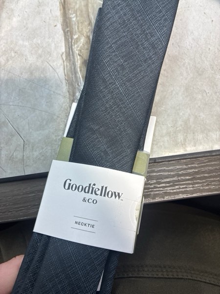 Condition photo showing New/Like New for Men's Plaid Neck Tie - Goodfellow & Co™ Dark Gray One Size