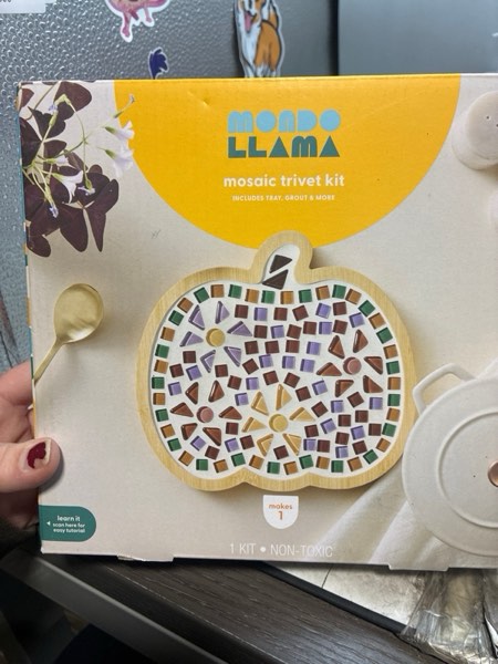 Condition photo showing New/Like New for Halloween Craft Mosaic Pumpkin Trivet Kit - Mondo Llama™