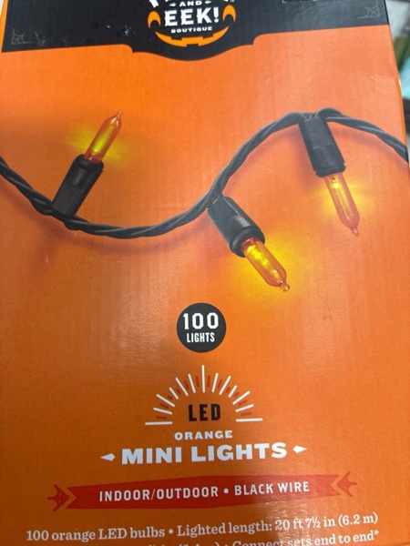 Condition photo showing New/Like New for 100ct LED Smooth Halloween Mini String Lights Orange - Hyde and EEK! Boutique™