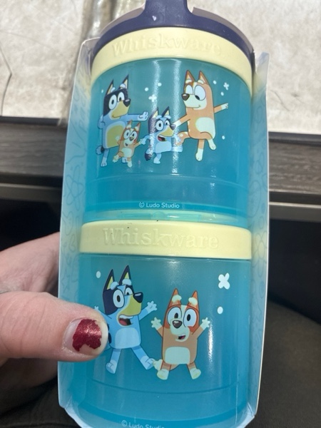 Condition photo showing New/Like New for Whiskware Stackable 2pc Food Storage Jar Snack Pack - Bluey: Plastic Kids Container