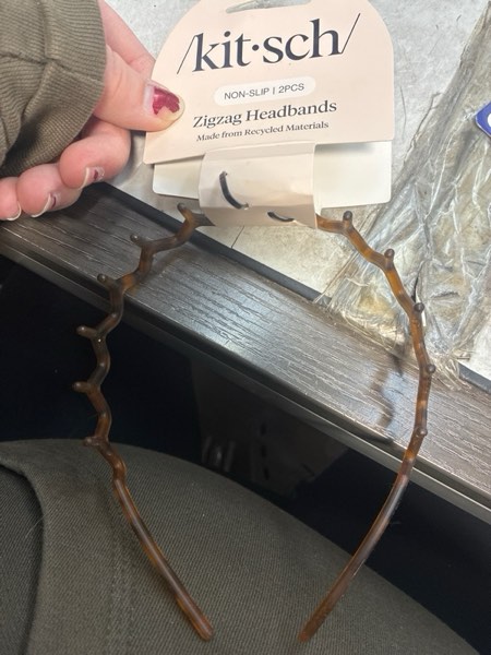 Condition photo showing New/Like New for Kitsch Rabs Zig Zag Recycled Headband - Black/Tortoise - 2pk