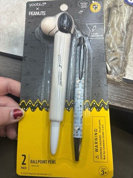 Condition photo showing New/Like New for Yoobi 2pk Peanuts Novelty Ballpoint Pen Snoopy, School Supplies