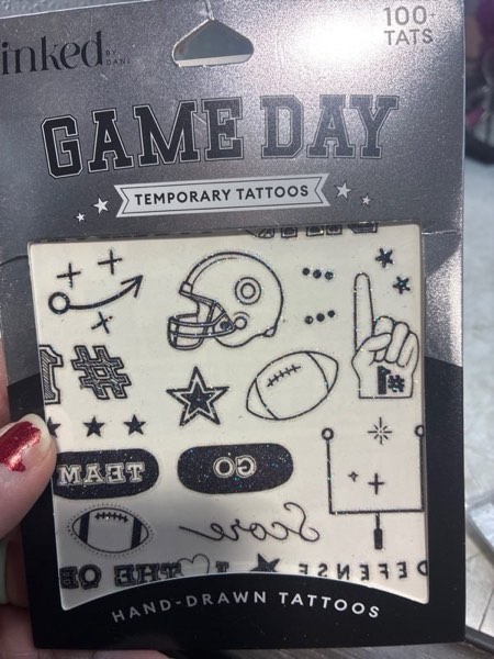 Condition photo showing New/Like New for INKED by Dani Game Day Touchdown Tattoos