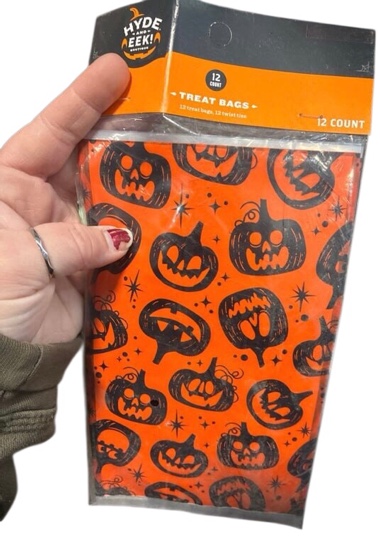 Condition photo showing New/Like New for 12ct Pumpkin Cello Bag Party Favors - Hyde and EEK! Boutique™