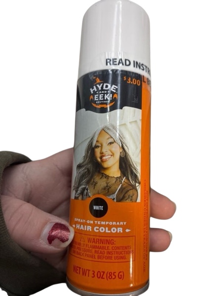 Condition photo showing New/Like New for 3oz White Spray-On Temporary Halloween Hair Color - Hyde and EEK! Boutique™