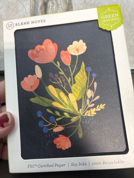 Condition photo showing New/Like New for Green Inspired 10ct Bouquet Blank Cards: Floral Note & Greeting Cards, Multicolor, Botanical Design, Includes Envelopes