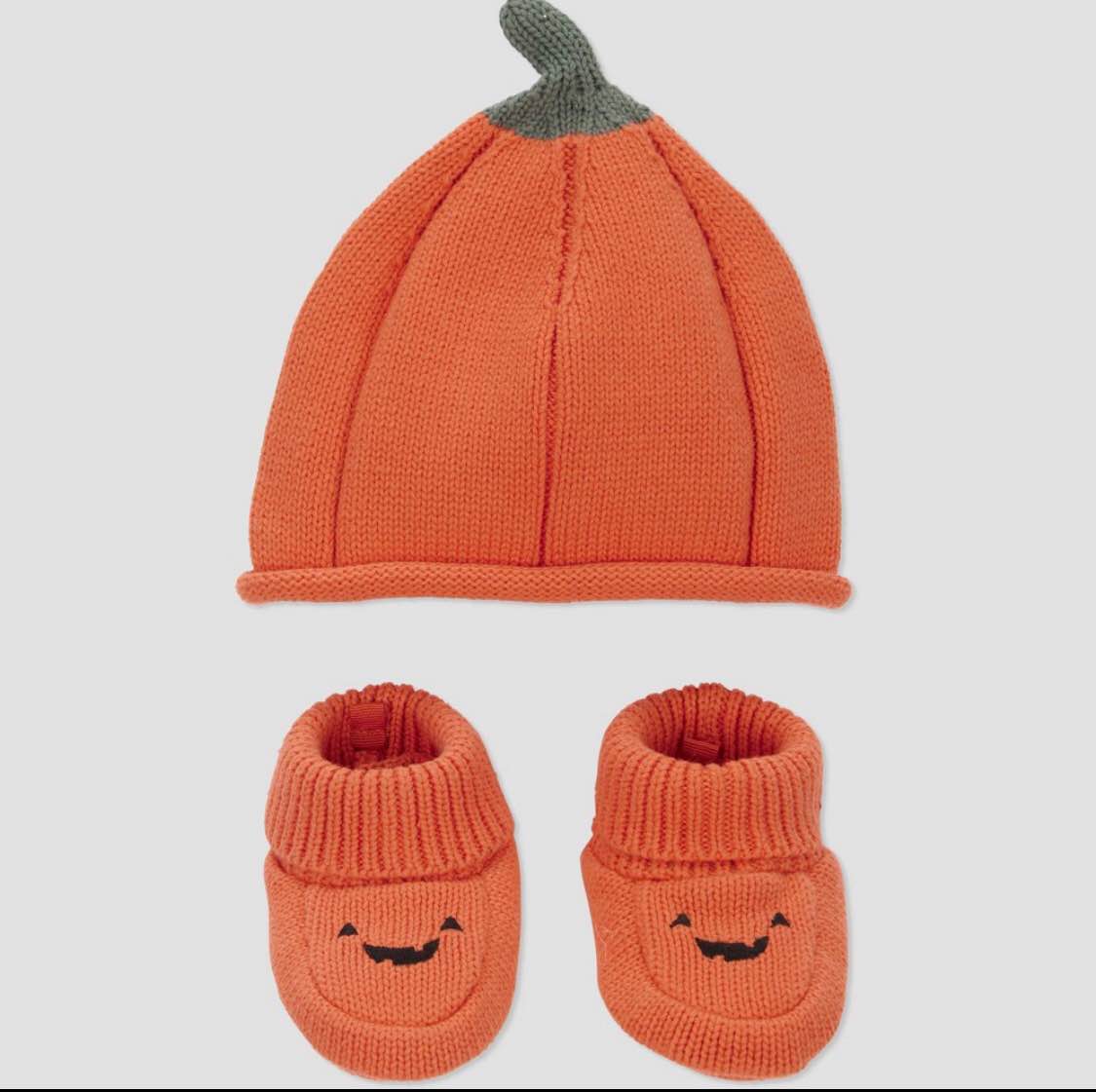 Condition photo showing New/Like New for Carter's Just One You® Baby Halloween Hat & Booties Set - Orange