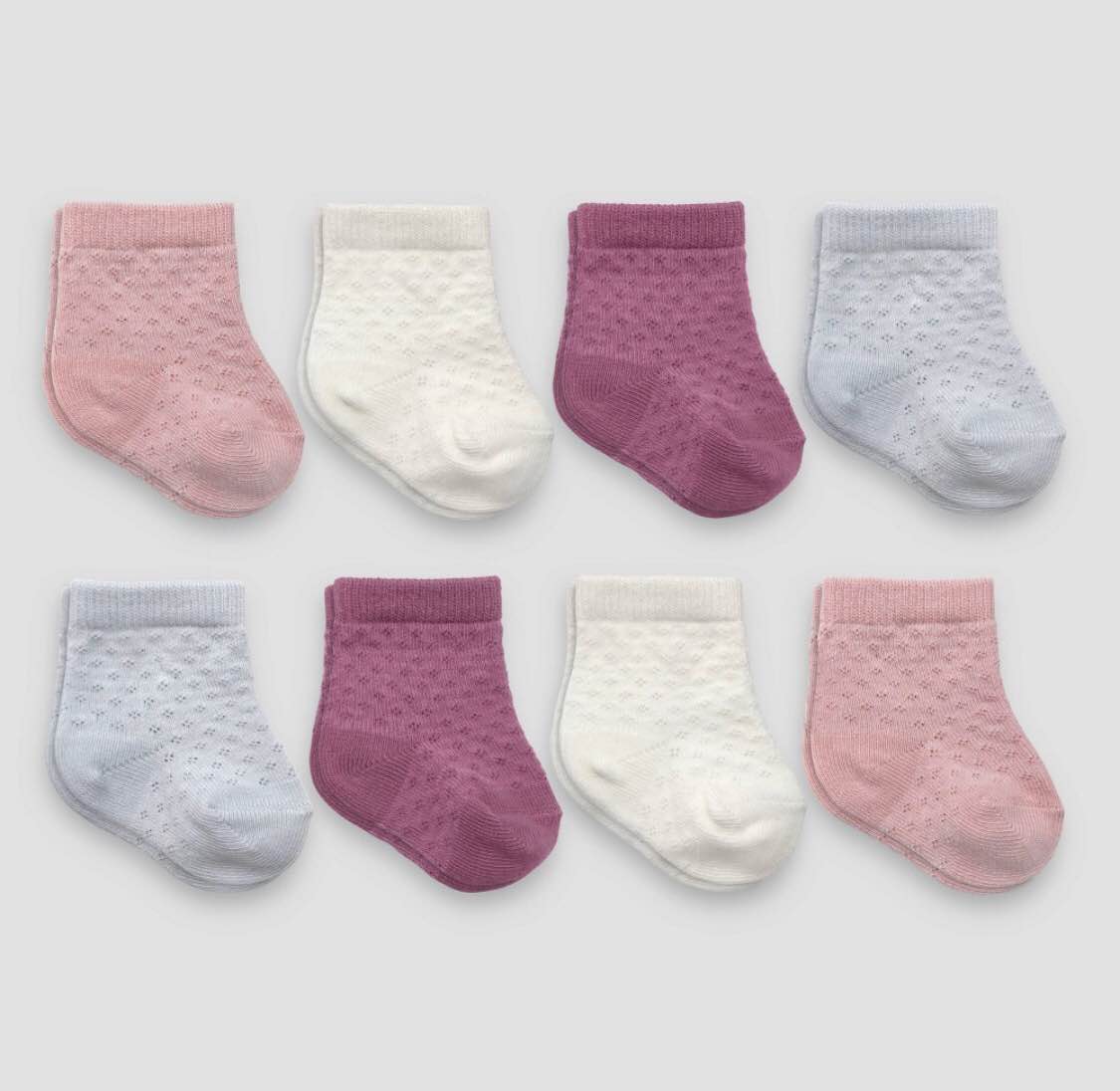 Condition photo showing New/Like New for Carter's Just One You® Baby Girls' 8pk Pointelle Socks - 12M
