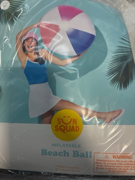 Condition photo showing New/Like New for Large Beach Ball SMS - Sun Squad™: Inflatable PVC Pool Toy