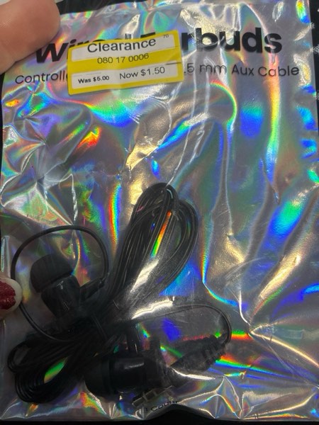 Condition photo showing New/Like New for GEMS 'Video Game Controller' Novelty Wired Earbuds - Black: 3.5mm Jack, Silicone Cushion