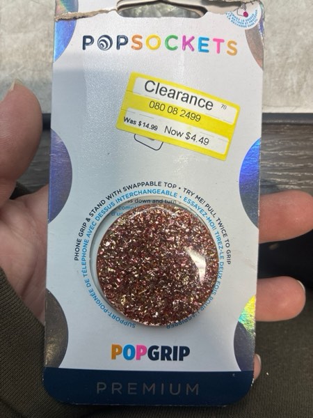 Condition photo showing New/Like New for ????PopSockets Phone Grip with Expanding Kickstand, Adhesive Grip - Foil Confetti Rose Gold
