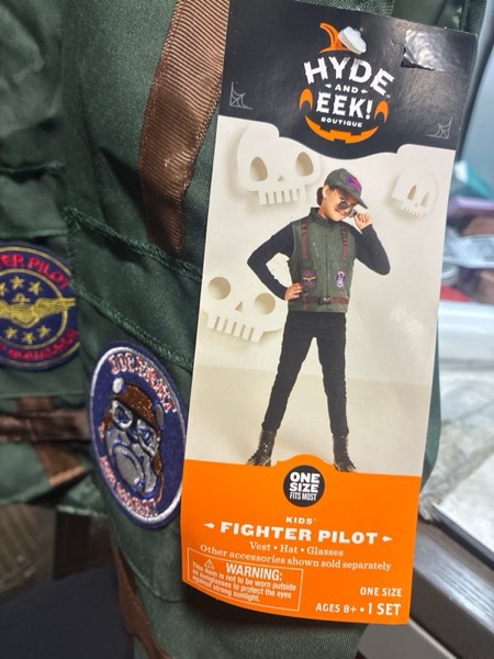 Condition photo showing New/Like New for Kids' Fighter Pilot Career Costume Accessories Kit - Hyde and EEK! Boutique™ Black