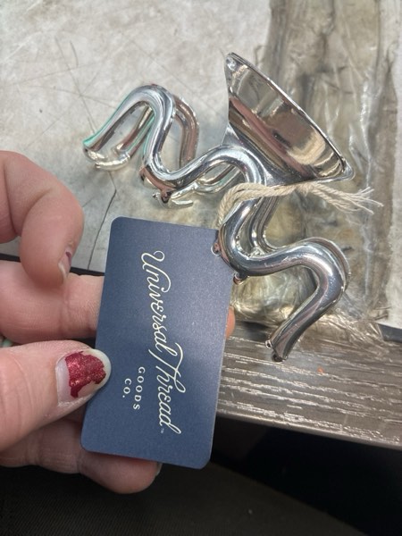 Condition photo showing New/Like New for Metal Wavy Claw Hair Clip - Universal Thread™ Silver: Secures All Hair Types, Zinc Material