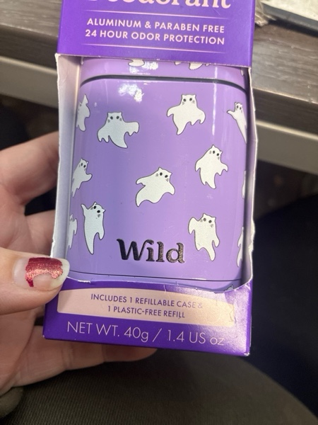 Condition photo showing New/Like New for Wild Cosmetics Aluminum-Free Duo Deodorant Refill with Ghost Cat Case - S'mores - 1.4oz