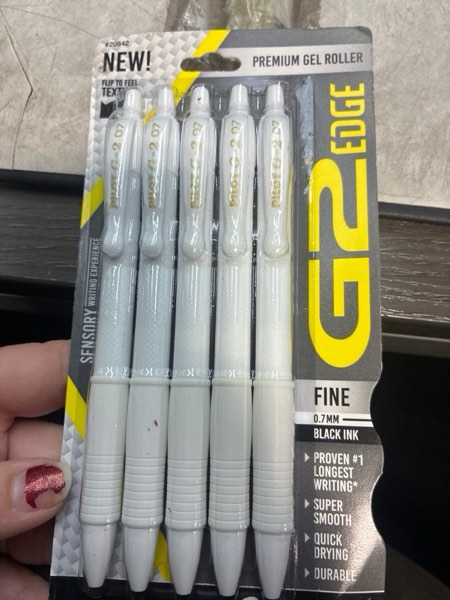 Condition photo showing New/Like New for G2 Gel 5pk Pilot Edge White Barrel Gel Pens Fine Point 0.7mm Black Ink