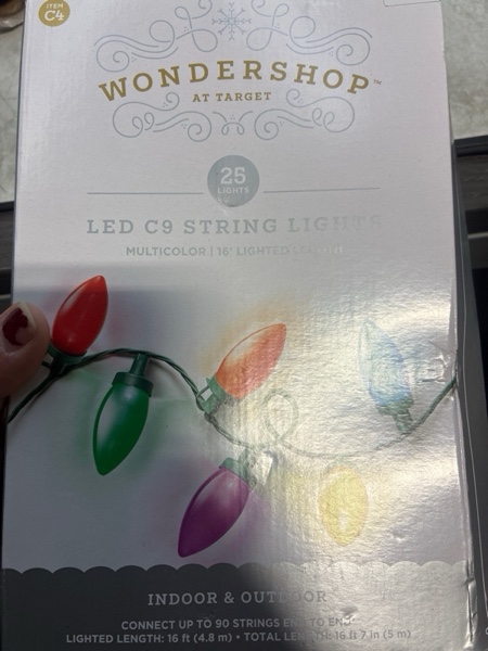 Condition photo showing New/Like New for 25ct Christmas LED C9 Classic Glow Christmas String Lights with Green Wire - Wondershop™