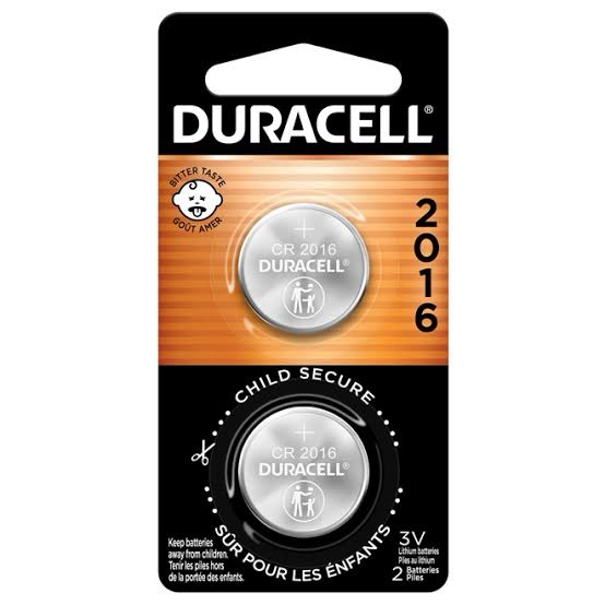 duracell 2016 3 v lithium battery - cr2016 - 2/pk 5012834