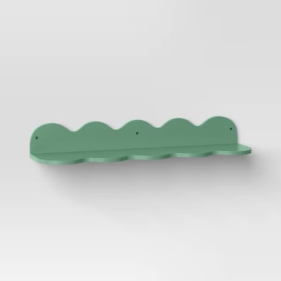 24” Wavy Wall Shelf Green