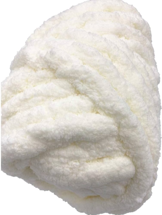 chunky knit chenille yarn ,white jumbo chenille yarn soft blanket yarn