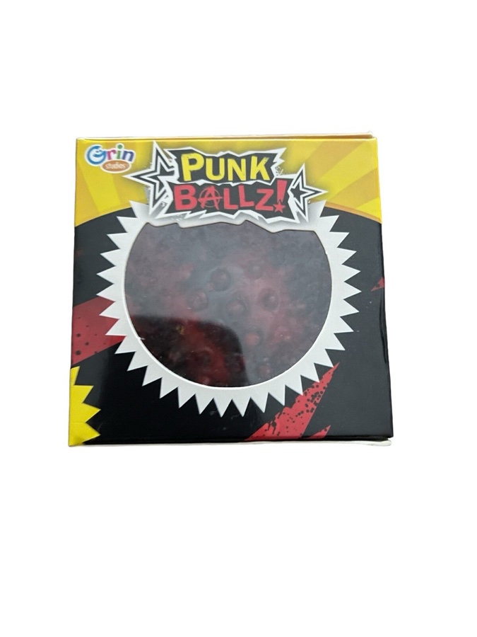 Grin Studios Punk Ballz Spiked Gel Squish Ball Red Black Squishy