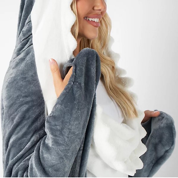 Shark Blanket Hoodie Oversized Fleece Gift Soft Throw Wearable Sleeping Bag Warm