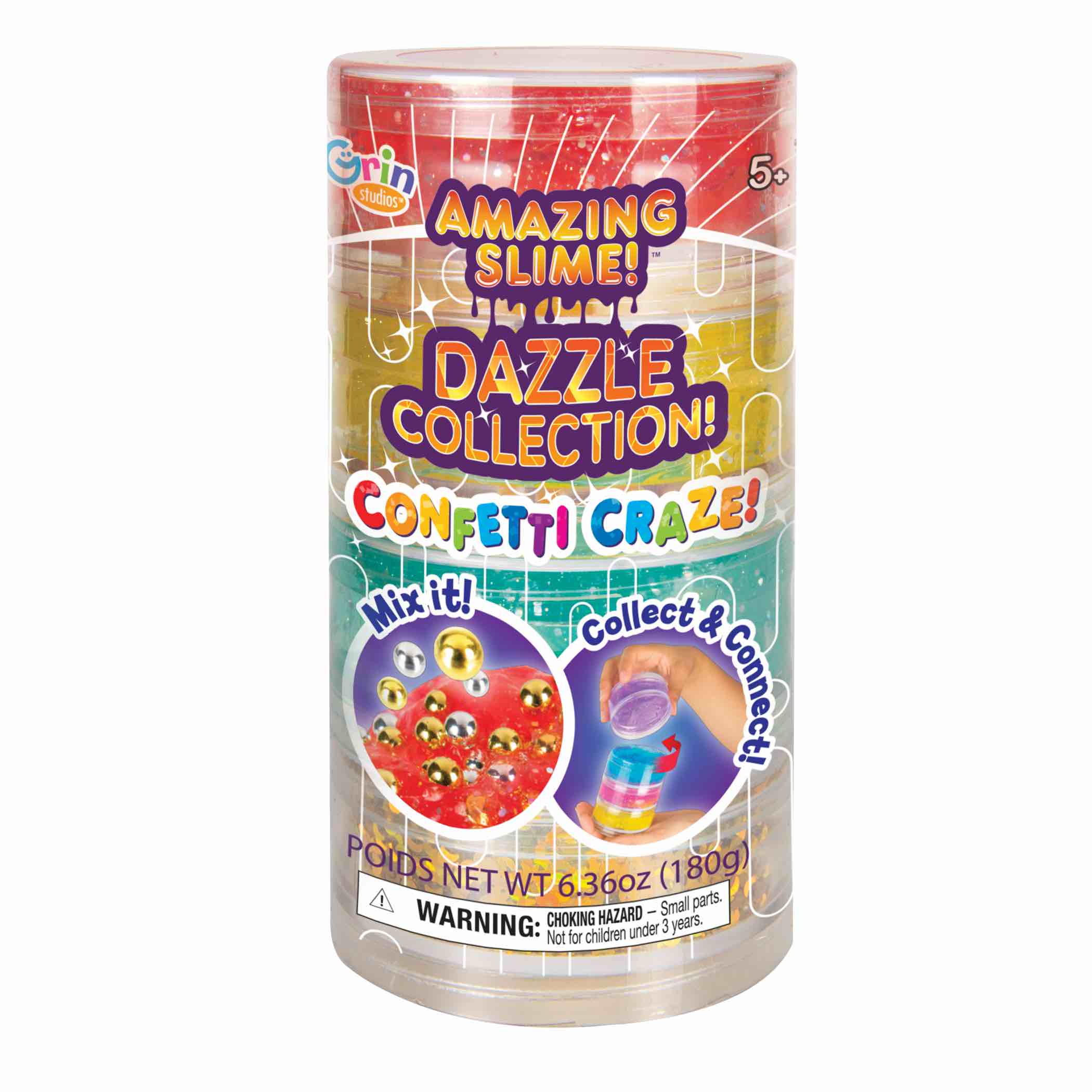 Grin Studios Amazing Slime! Dazzle Collection Confetti Craze Slime