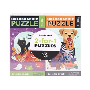 HOLOGRAPHIC PUZZLE Crocodile Creek 2-for-1 PUZZLES