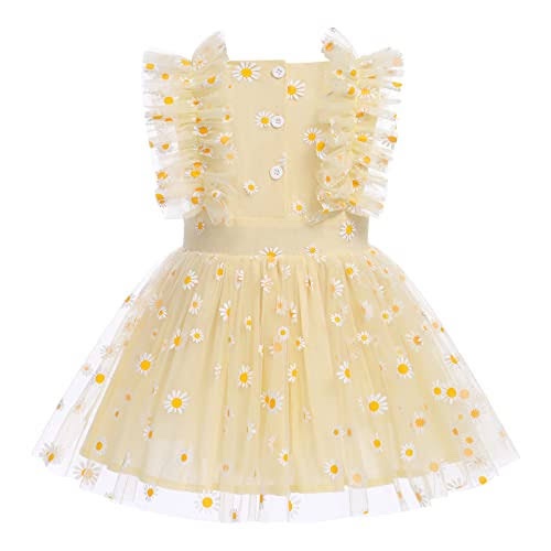 (Size 6-12M) ODASDO Newborn Infant Baby Girl 1/2 1st 2nd Birthday Party Dress Ruffle Tutu Tulle Princess Romper Dresses for 0-24M
