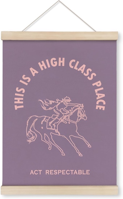 HRQKO Preppy Room Southwestern High Class Place Poster Hanger Frame, Western Wall Art, Purple Cowgirl Wall Art with Wooden Frames,Trendy Wall Hanging Poster Decor for Dorm Teen Girls Room, 12x16 Inch
