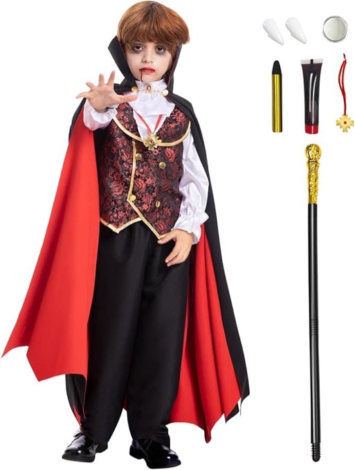 Fooecor Boys Vampire Costume for Halloween