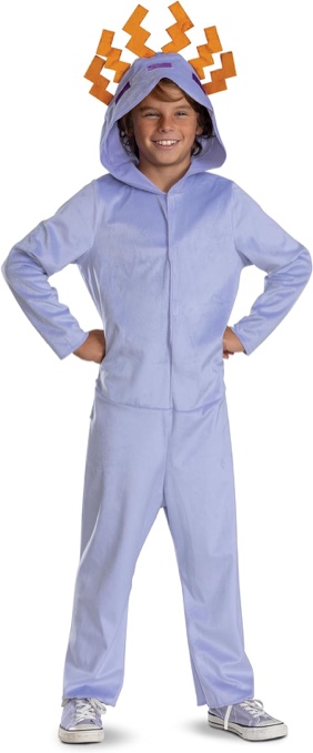 disguise minecraft axolotl costume for kids, official minecraft hooded jumpsuit costume outfit (7-8)
