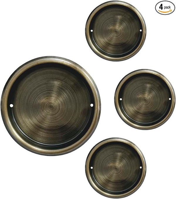 QCAA Solid Brass Finger Pull, 1-3/4", Brushed Satin Nickel, 4 Pack