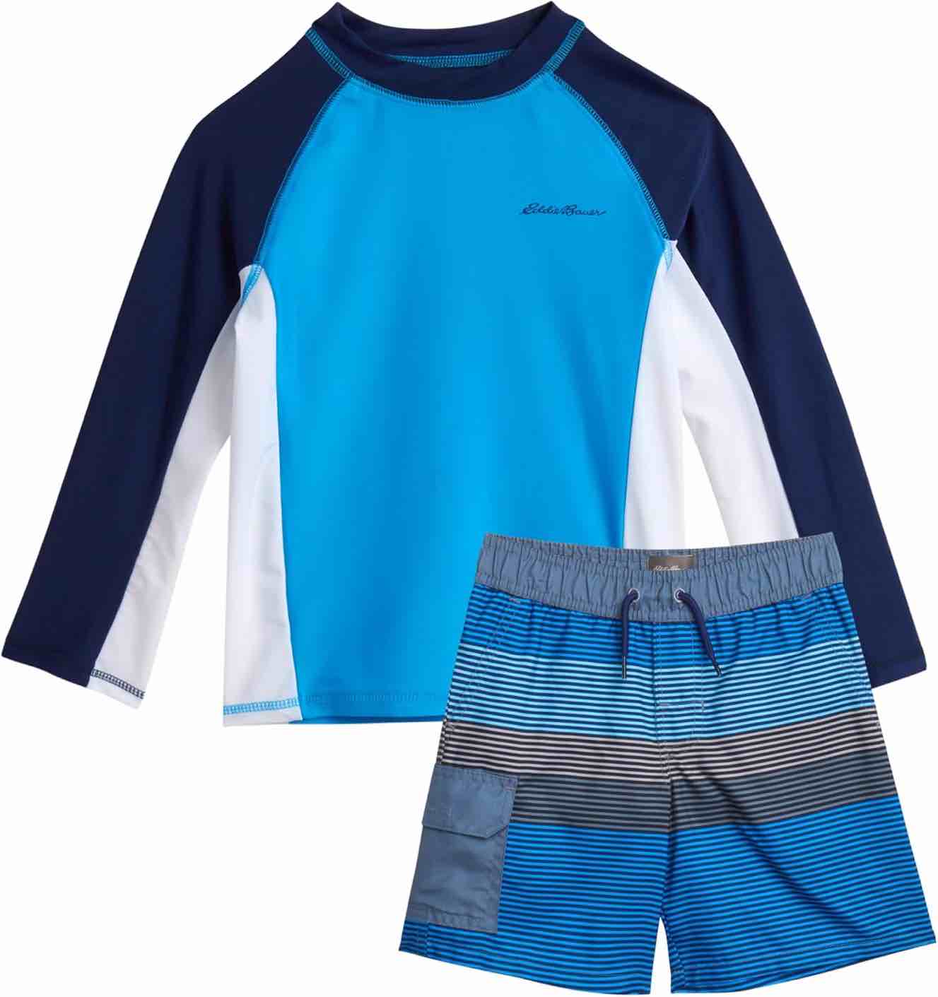 Eddie Bauer Toddler Boys' Rash Guard Set - 2 Piece UPF 50+ Quick Dry Swim Shirt and Trunks - Baby Boy Swimsuit (Sizes: 2T-4T)