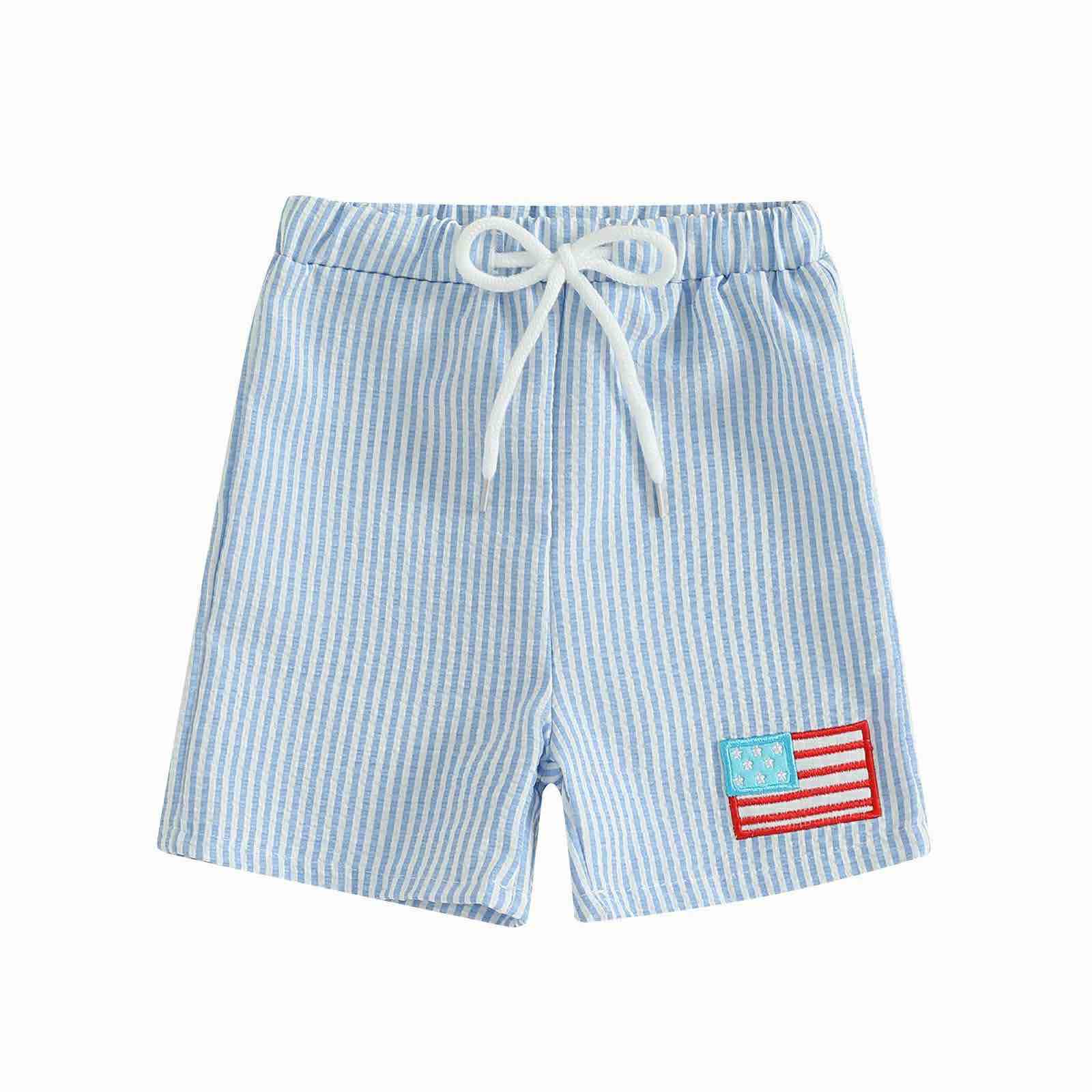 4th of July Striped Toddler Beach Shorts