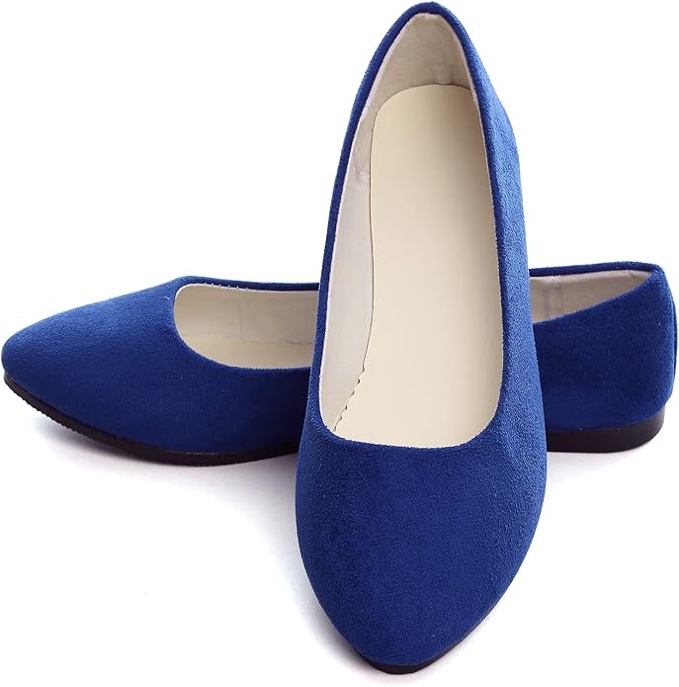 Dear Time Women Flat Shoes Comfortable Slip on Pointed Toe Ballet Flats - 7