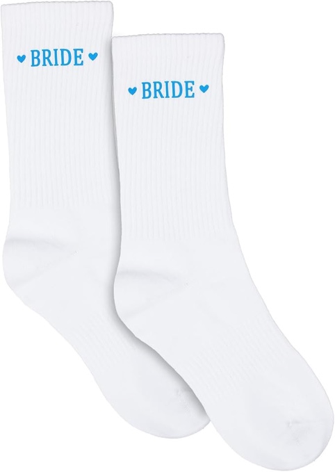 Bride Sock Soft White Bridal Bridesmaid Socks Cotton Bachelorette Sock Bride Party Gift for Wedding Bridal Shower Wife Favor Couples Engagement Accessories