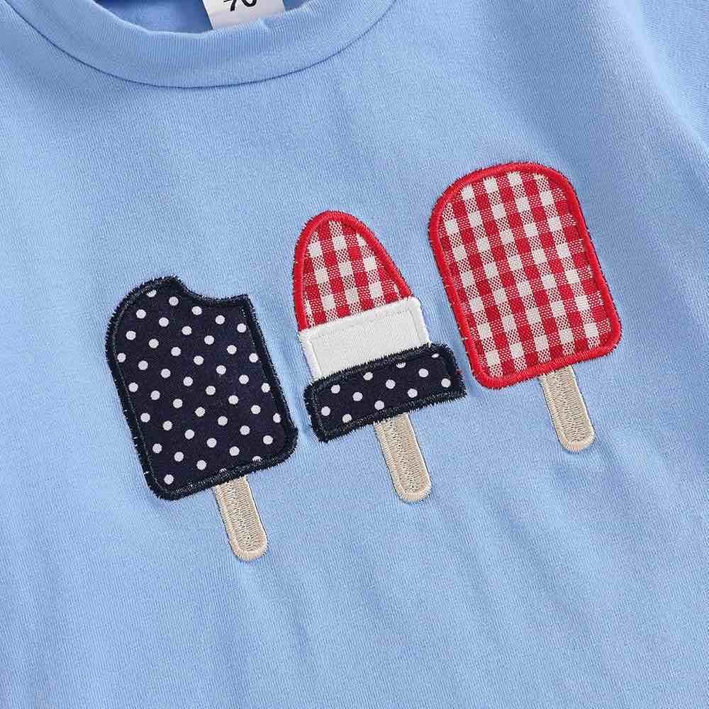 4th of July Outfits American Flag T-Shirt Tops  -90