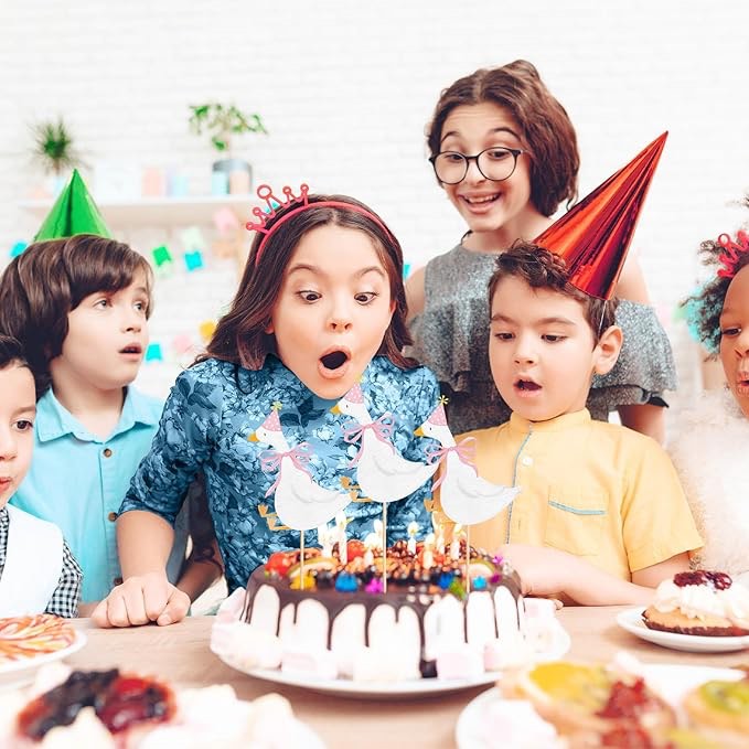 Silly Goose Birthday Party Cupcake Toppers for Girls (Design May Vary)