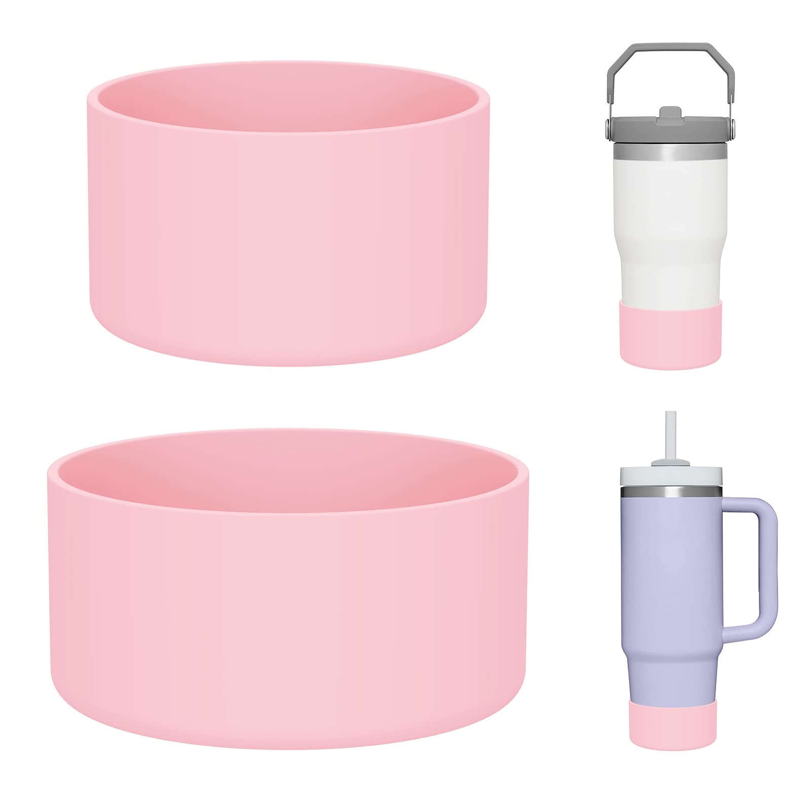 Silicone Boot for Stanley 30 oz Tumbler With Handle, Cup Accessories for Quencher 40oz & IceFlow 20oz, Reduces Noise Protector Water Bottle Bottom