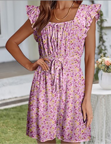 Dokotoo Women's Summer Casual Sleeveless Romper Loose Floral Printed Shorts Overalls Jumpsuits with Pockets X-Large Pink