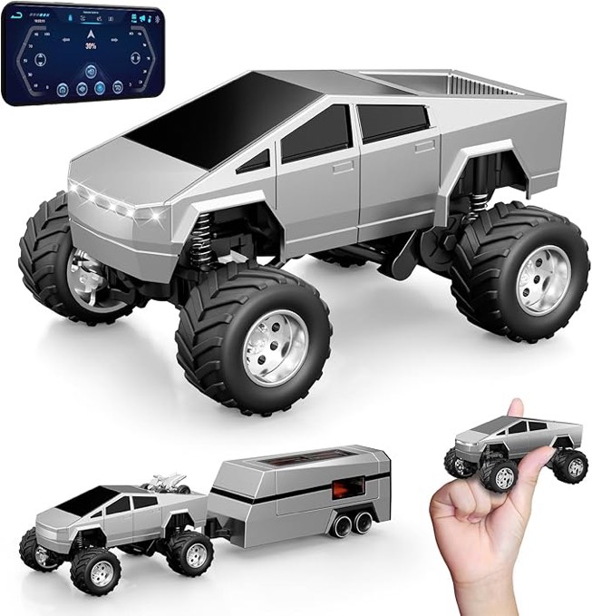 OSIMILY MINI RC Car,APP Controlled 1:64 Scale Alloy Off Road MINI RC Truck | Remote Control Car Speed/Steering Adjustable | 2.4Ghz Monster Truck Toys | Birthdays Gift for Boys Girls & Adults